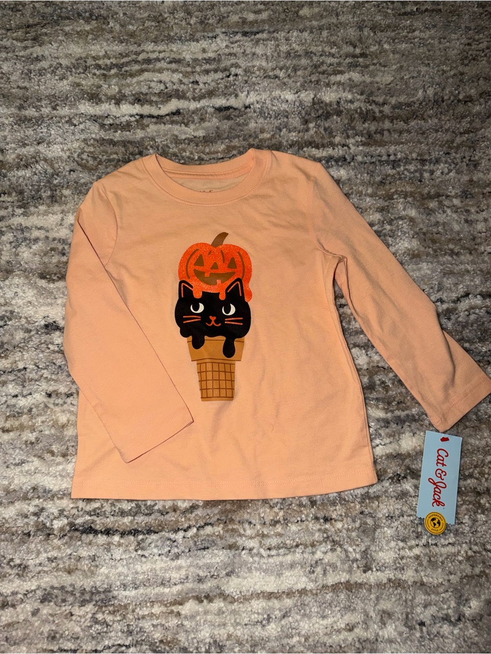 Cat & Jack Halloween Cat Graphic Long-Sleeve Tee